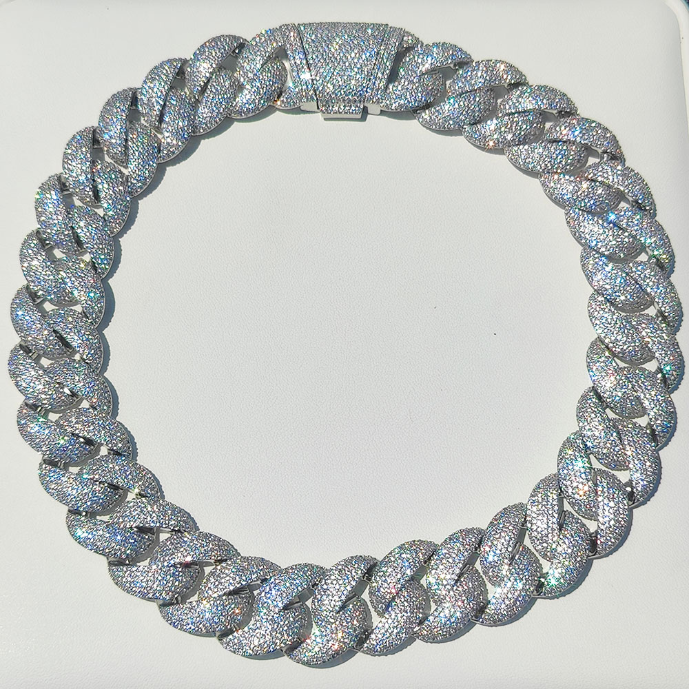 Cuban Link Chain 12Mm - Luxuriöse 24MM 6-reihige Cluster 5A Diamant