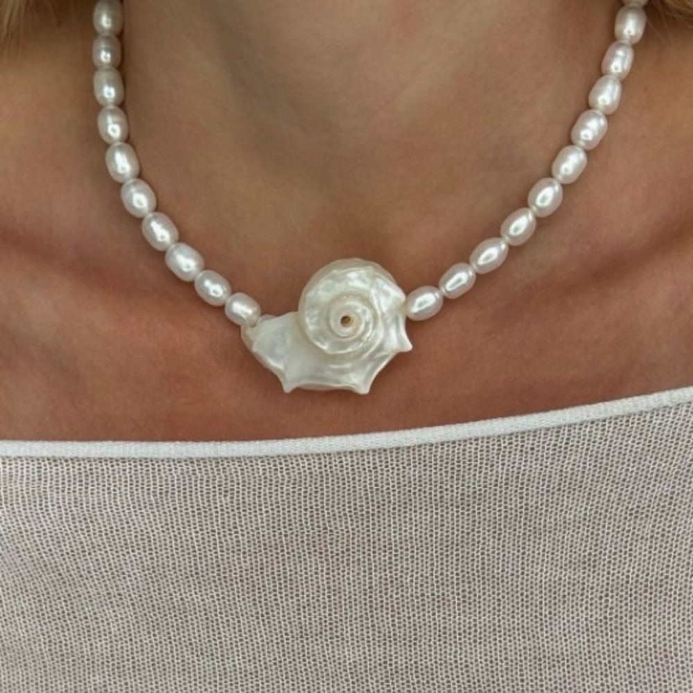 Pearl Choker Necklace Vintage - Vintage böhmische Halskette mit Anhänger aus