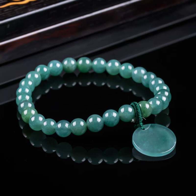 Bracelets - Natürlicher Jadeit Blauwasser-Perlenarmband Handgeknüpftes Luxus-Schmuckarmband Modeschmuck