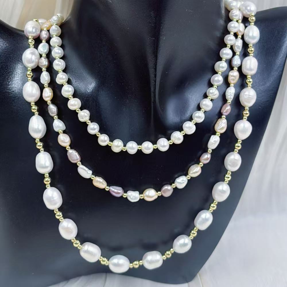 Pearl Choker Necklace Vintage - Für Muttertag Schmuckgeschenk Lila Rosa Weiß