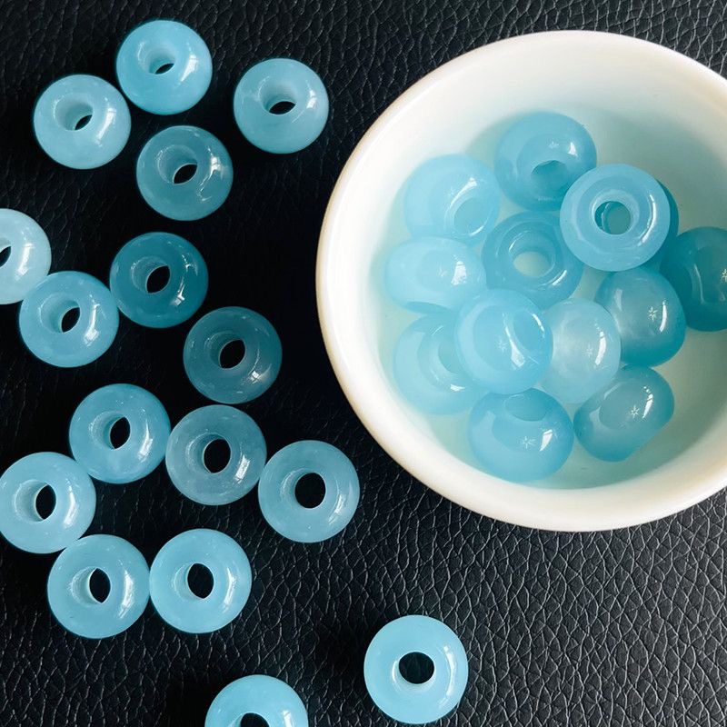 Earrings - 10 Stück natürliche, meerblaue Schmuckperlen mit