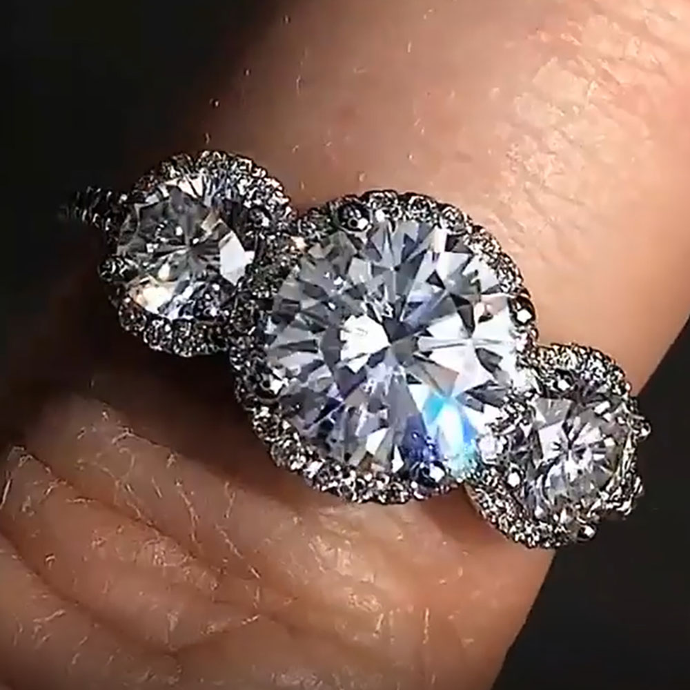 Moissanite Engagement Ring 1 Carat - Benutzerdefinierter echter Platin PT950 Damen Hochzeit