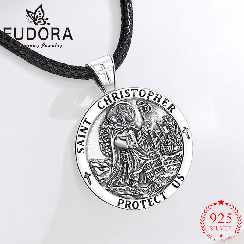 925 Sterling Silver Chain Necklace Men - Eudora Neue Halskette mit Anhänger aus