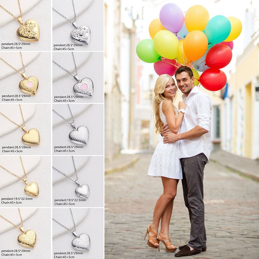Heart Locket Necklace Photo - DIY Halskette Foto Bild Medaillon Halskette