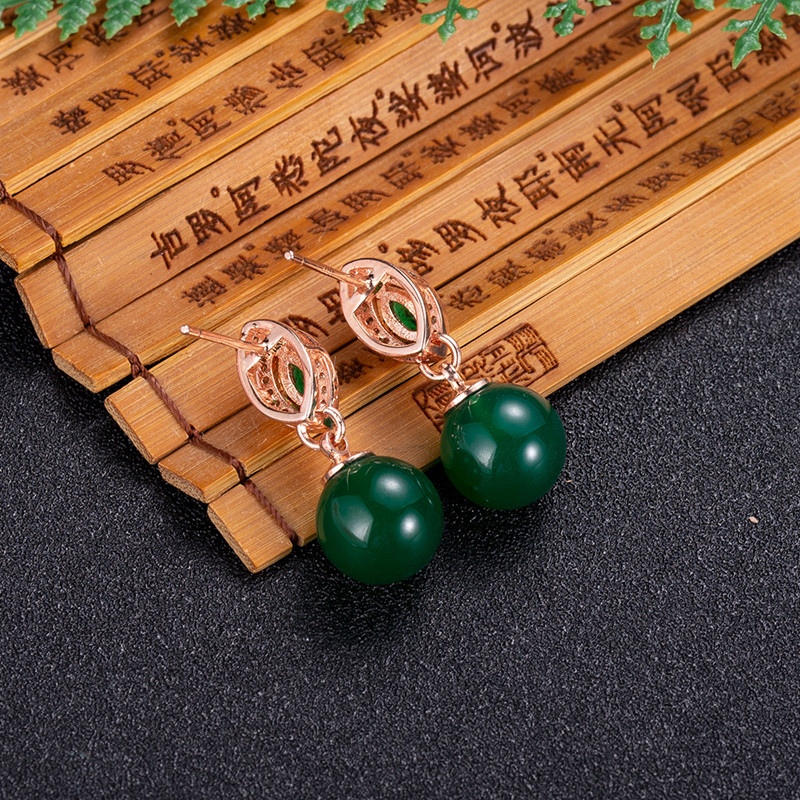 Earrings - Natürliche Jade Perlen Ohrringe Mode accessoires