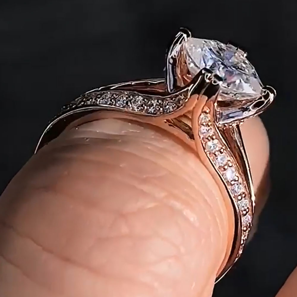 Benutzerdefinierte Solid 10K R – Moissanite Engagement Ring 1 Carat Bewertung und Preis