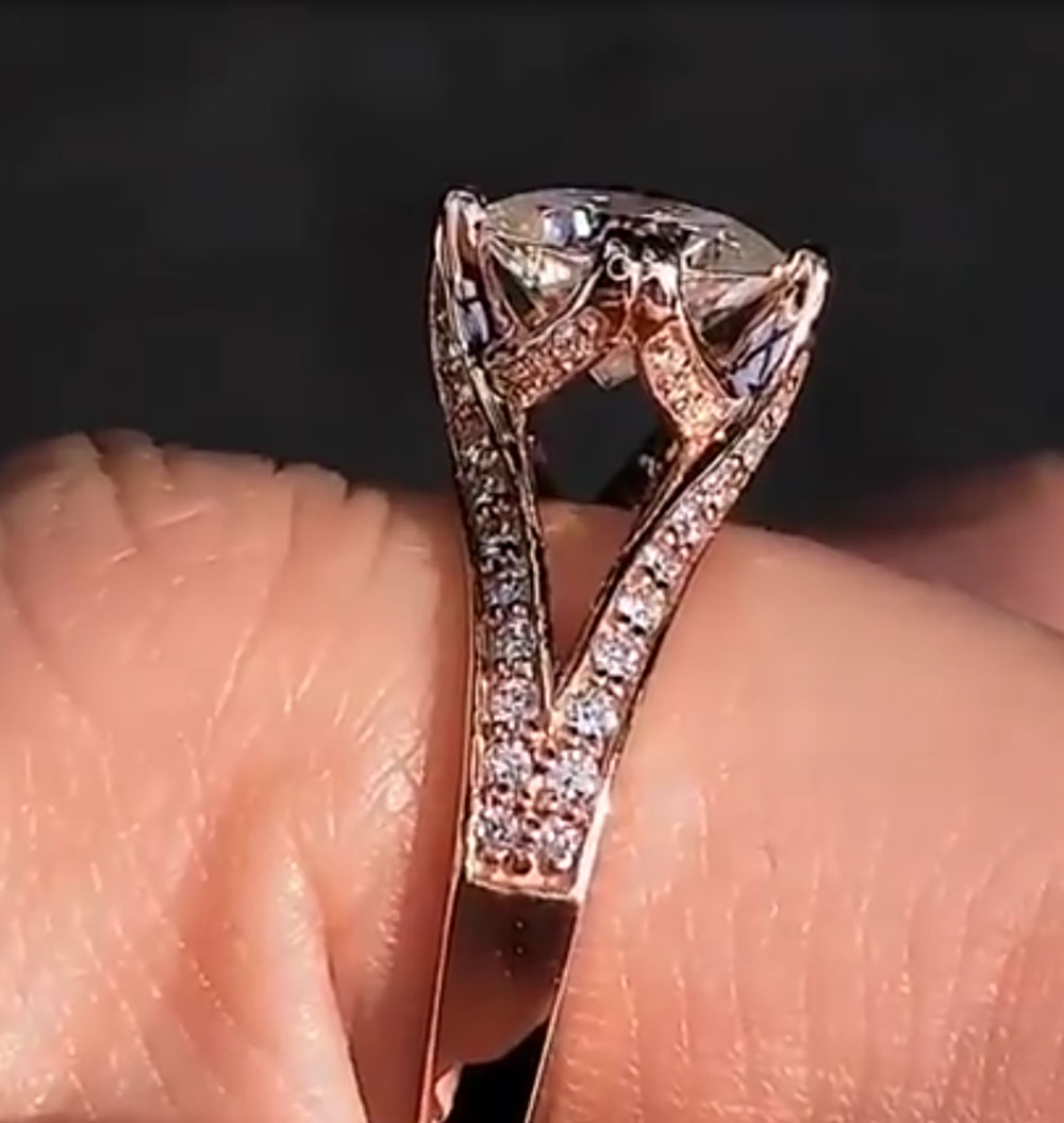 Benutzerdefinierte Solid 10K R – Moissanite Engagement Ring 1 Carat Bewertung und Preis
