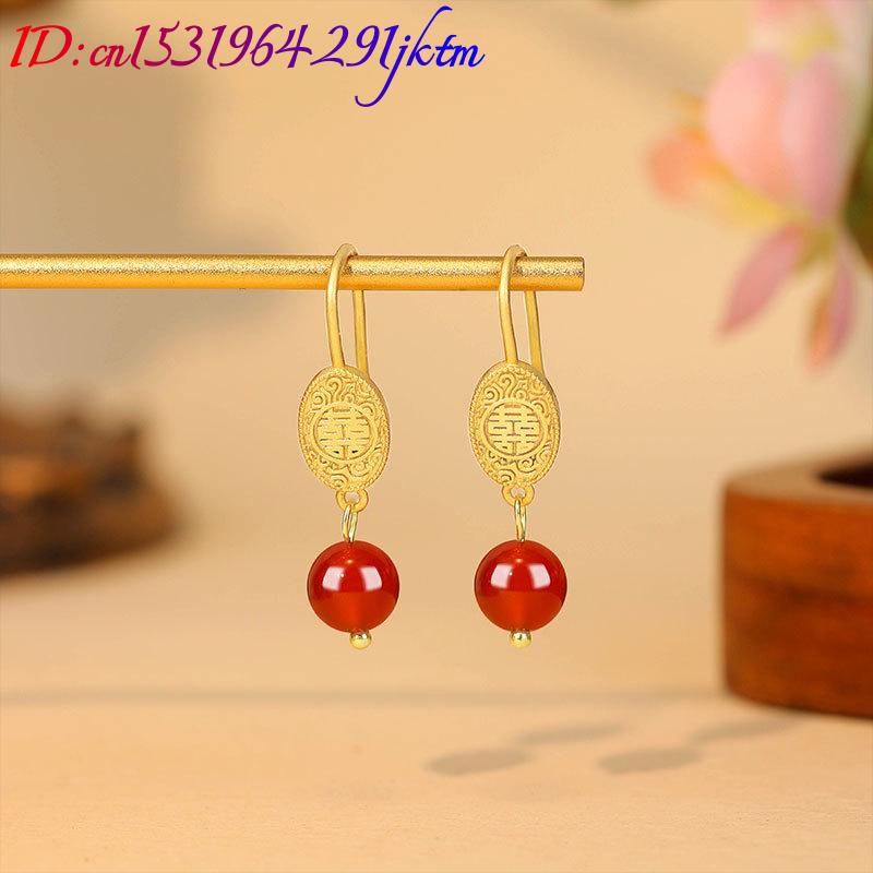 Natürliche rote Jade-Perlenohr – Earrings Bewertung und Preis
