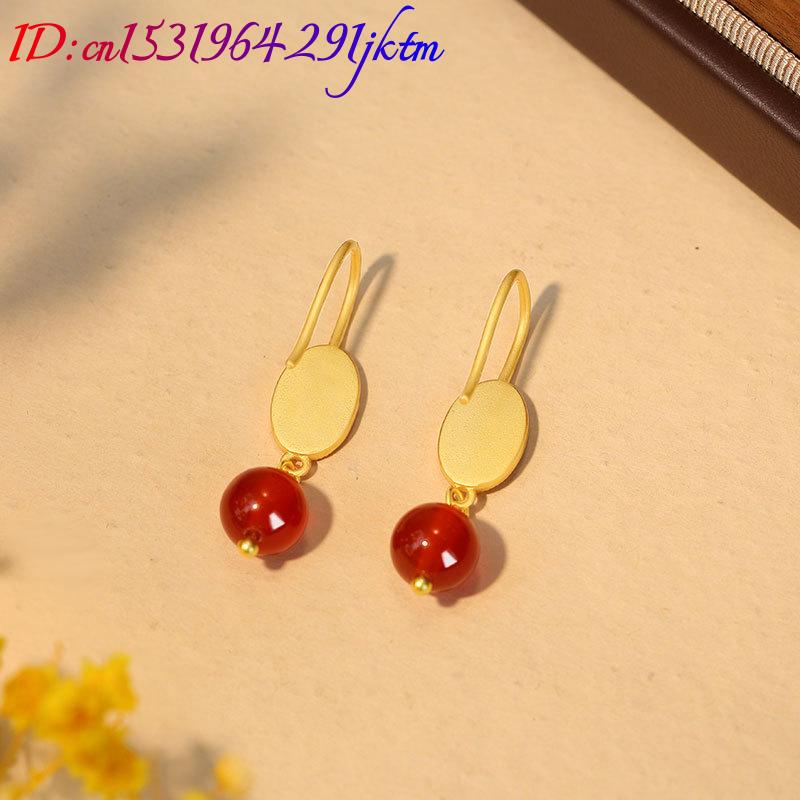 Natürliche rote Jade-Perlenohr – Earrings Bewertung und Preis