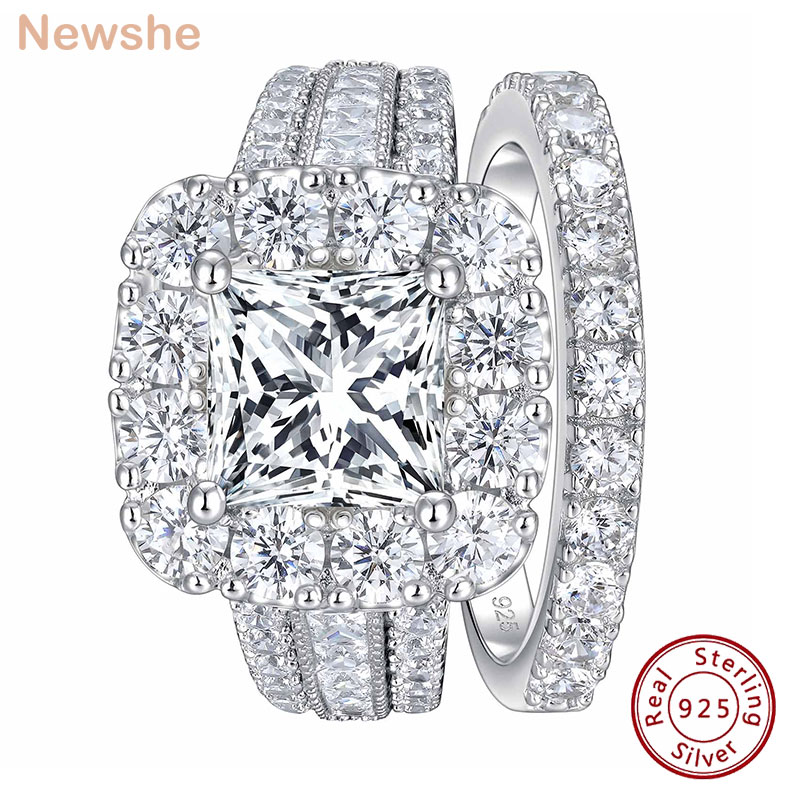Newshe 2-teiliges 925 Silber E – Moissanite Engagement Ring 1 Carat Bewertung und Preis