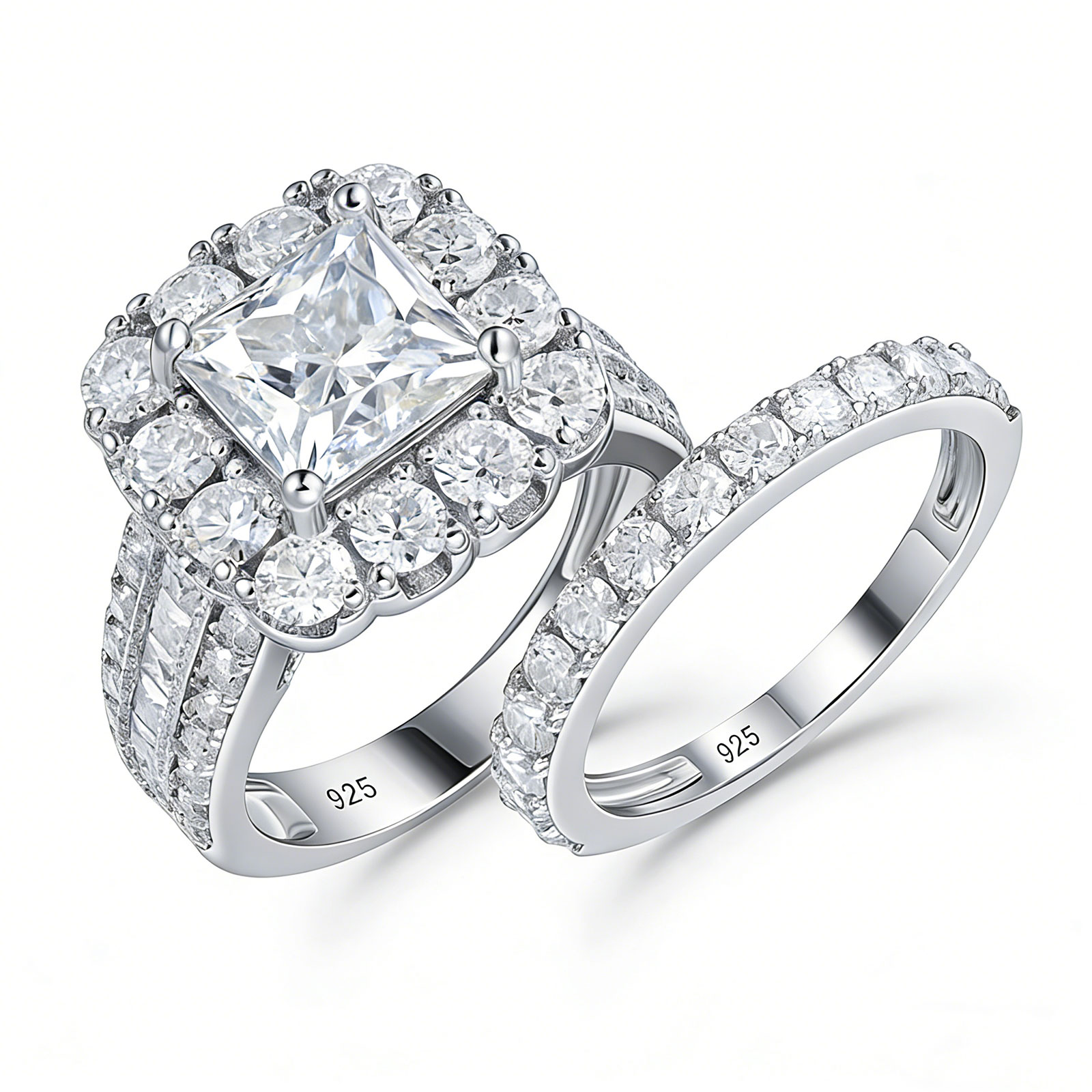 Newshe 2-teiliges 925 Silber E – Moissanite Engagement Ring 1 Carat Bewertung und Preis