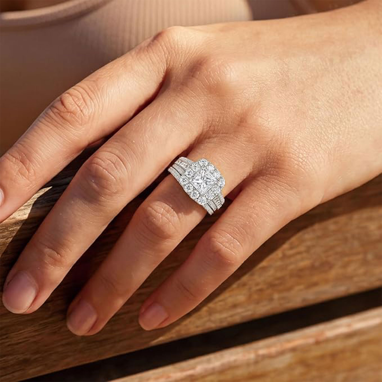 Newshe 2-teiliges 925 Silber E – Moissanite Engagement Ring 1 Carat Bewertung und Preis