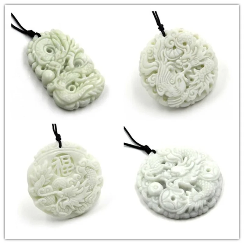 Natürliche Weiße jade Dragon P – Necklaces Bewertung und Preis