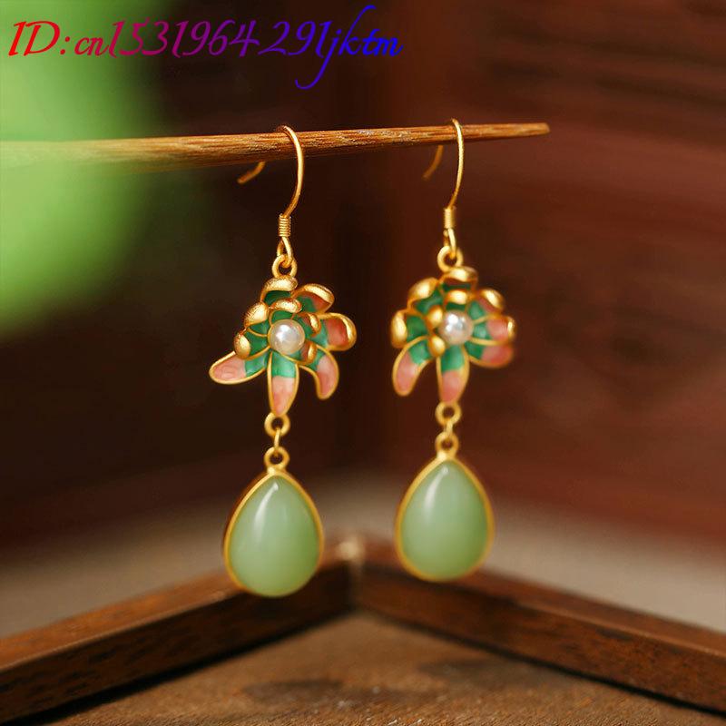 Grüne Natürliche Jade Wassertr – Earrings Bewertung und Preis