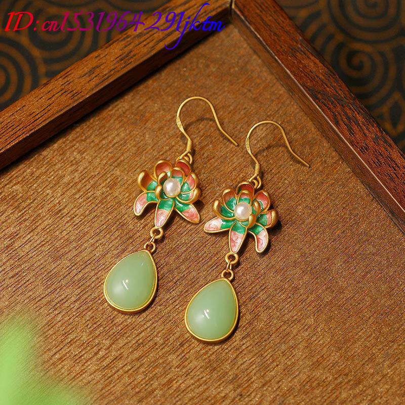 Grüne Natürliche Jade Wassertr – Earrings Bewertung und Preis