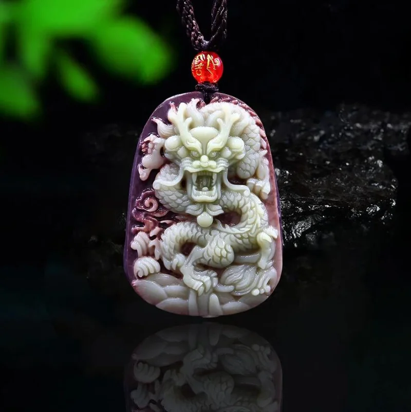 Lila Robe Jade Drache Anhänger – Necklaces Bewertung und Preis